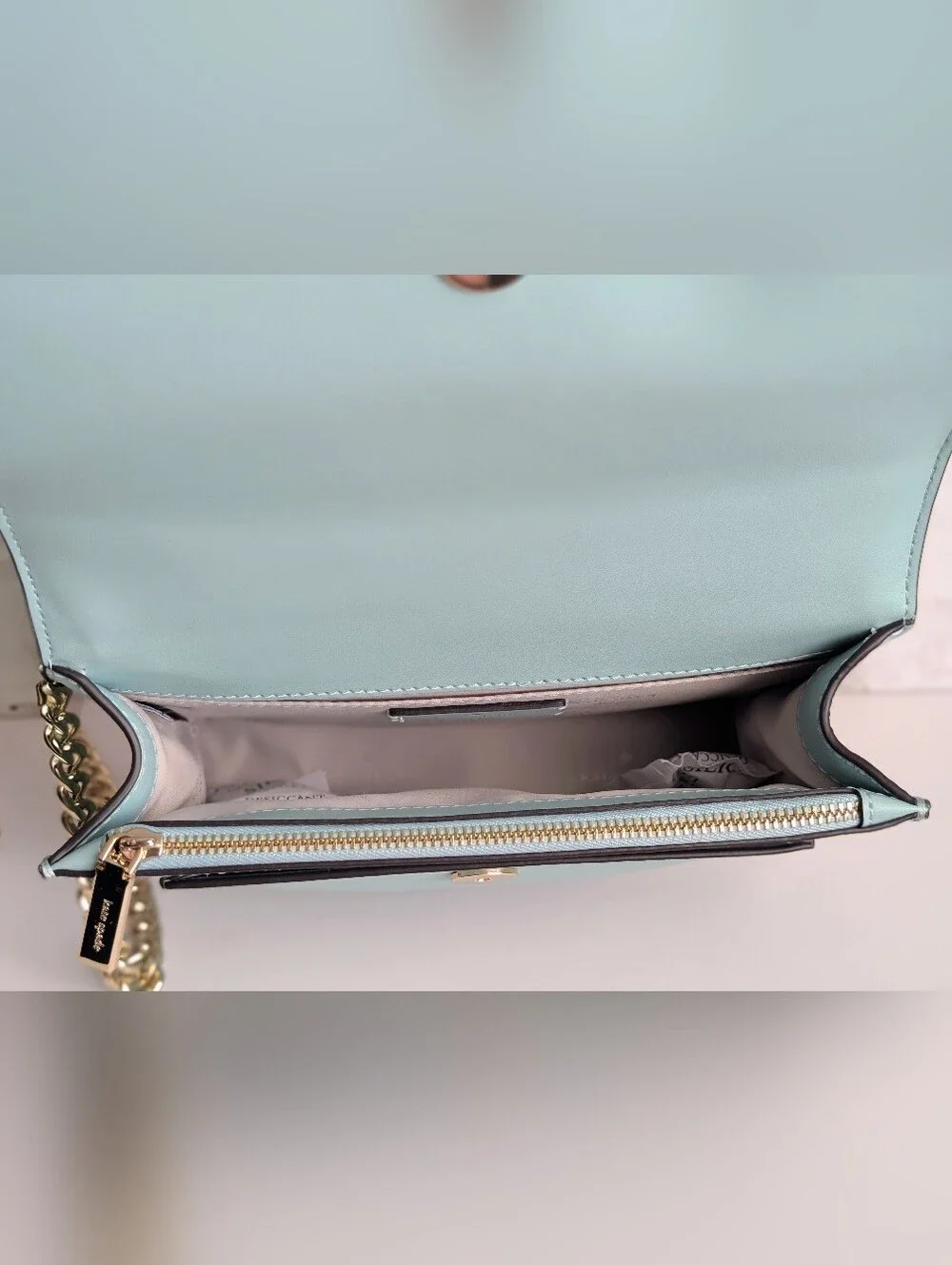 NWT Kate Spade Remi Flap Chain Crossbody Bag Wild Sage Aqua Blue Leather